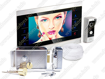 Комплект видеодомофона с электромеханическим замком HDcom S-104 + Anxing Lock 1074